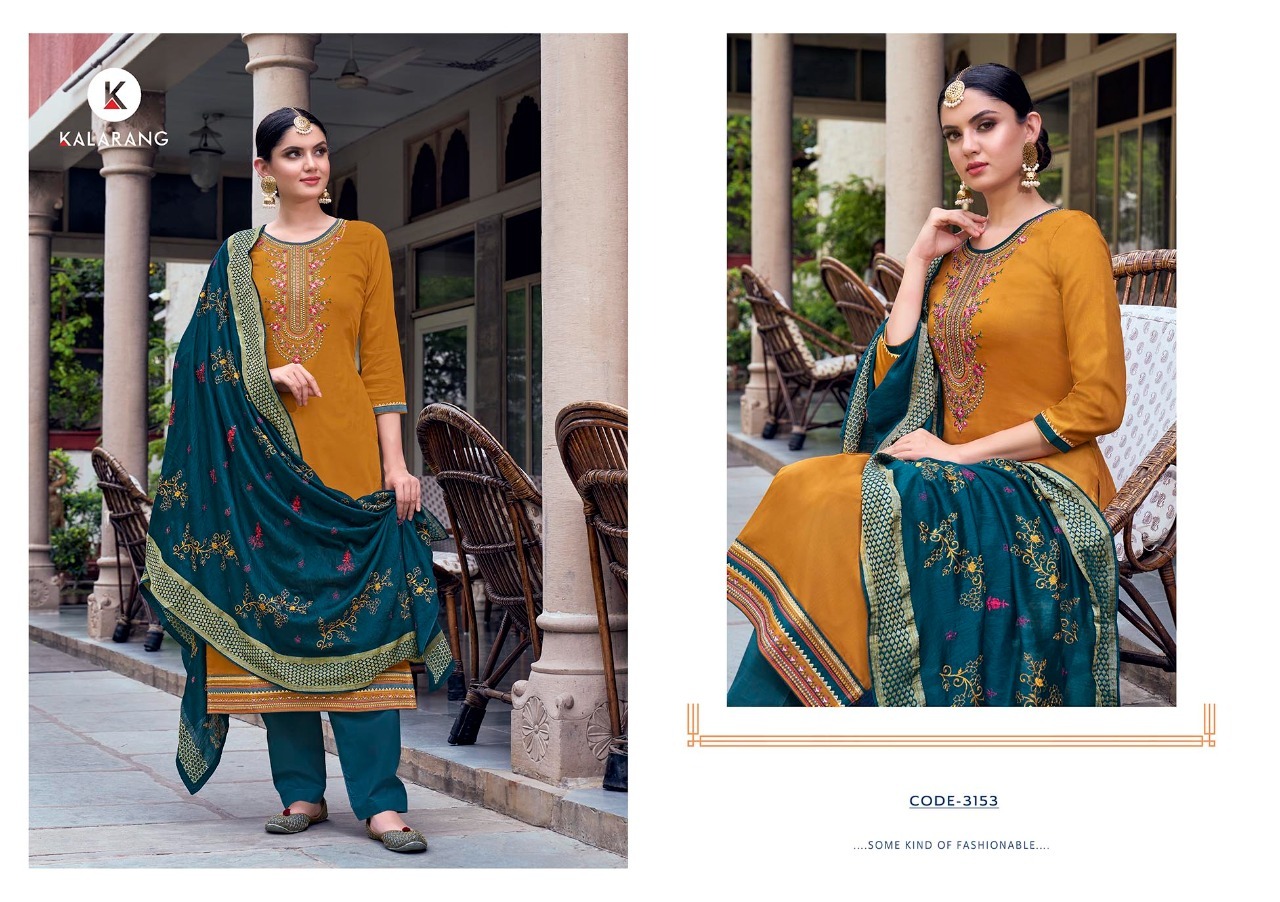 kalarang geetika jam silk elegant look salwar suit catalog