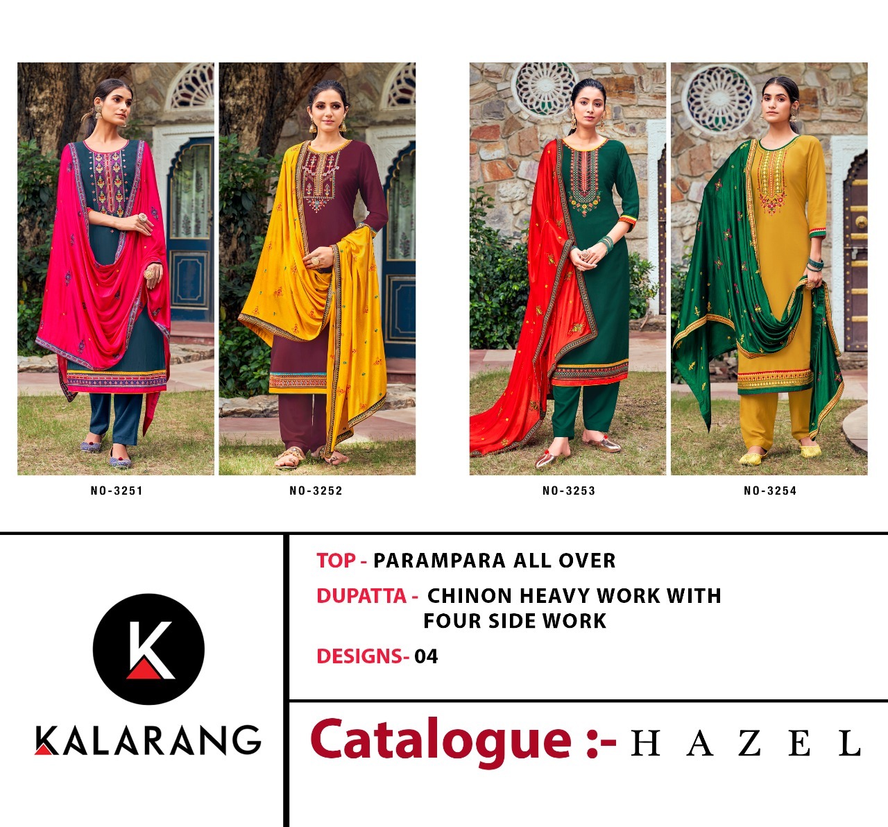 kalarang hazel chinon astonish look salwar suit catalog