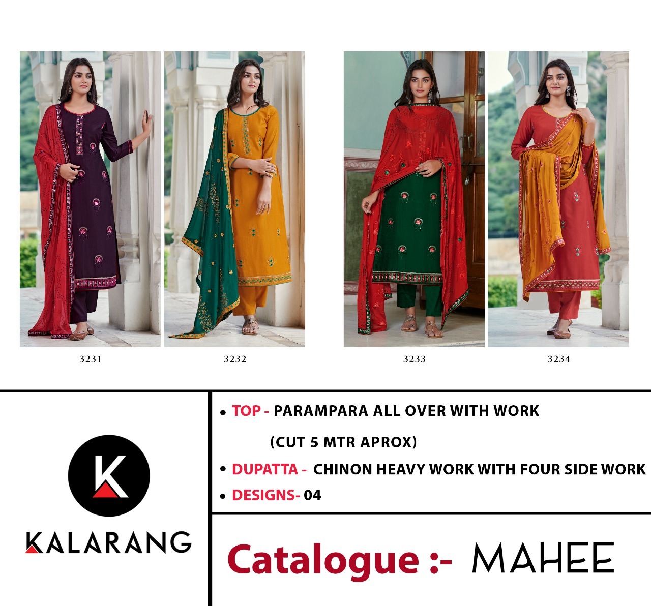 kalarang mahee silk astonish look salwar suit catalog