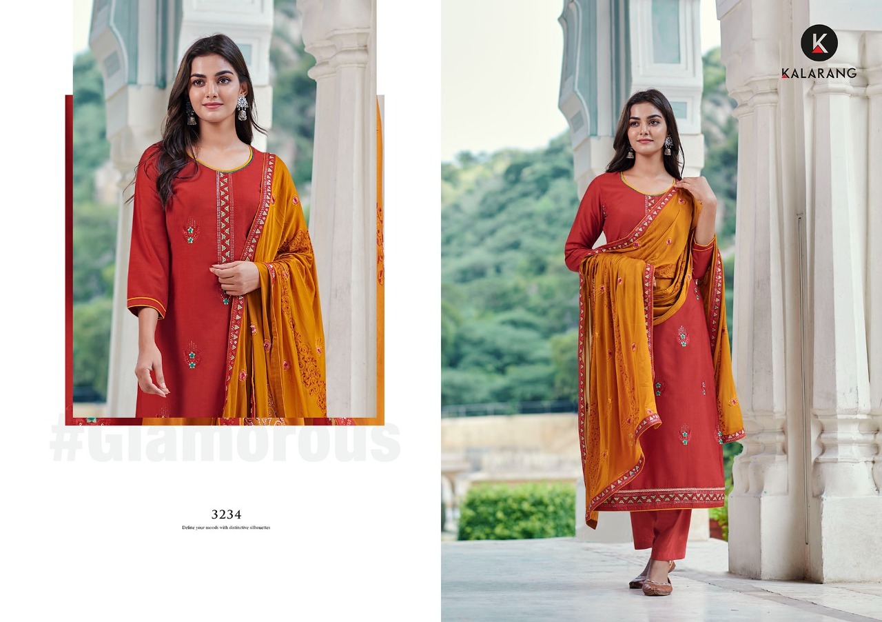 kalarang mahee silk astonish look salwar suit catalog