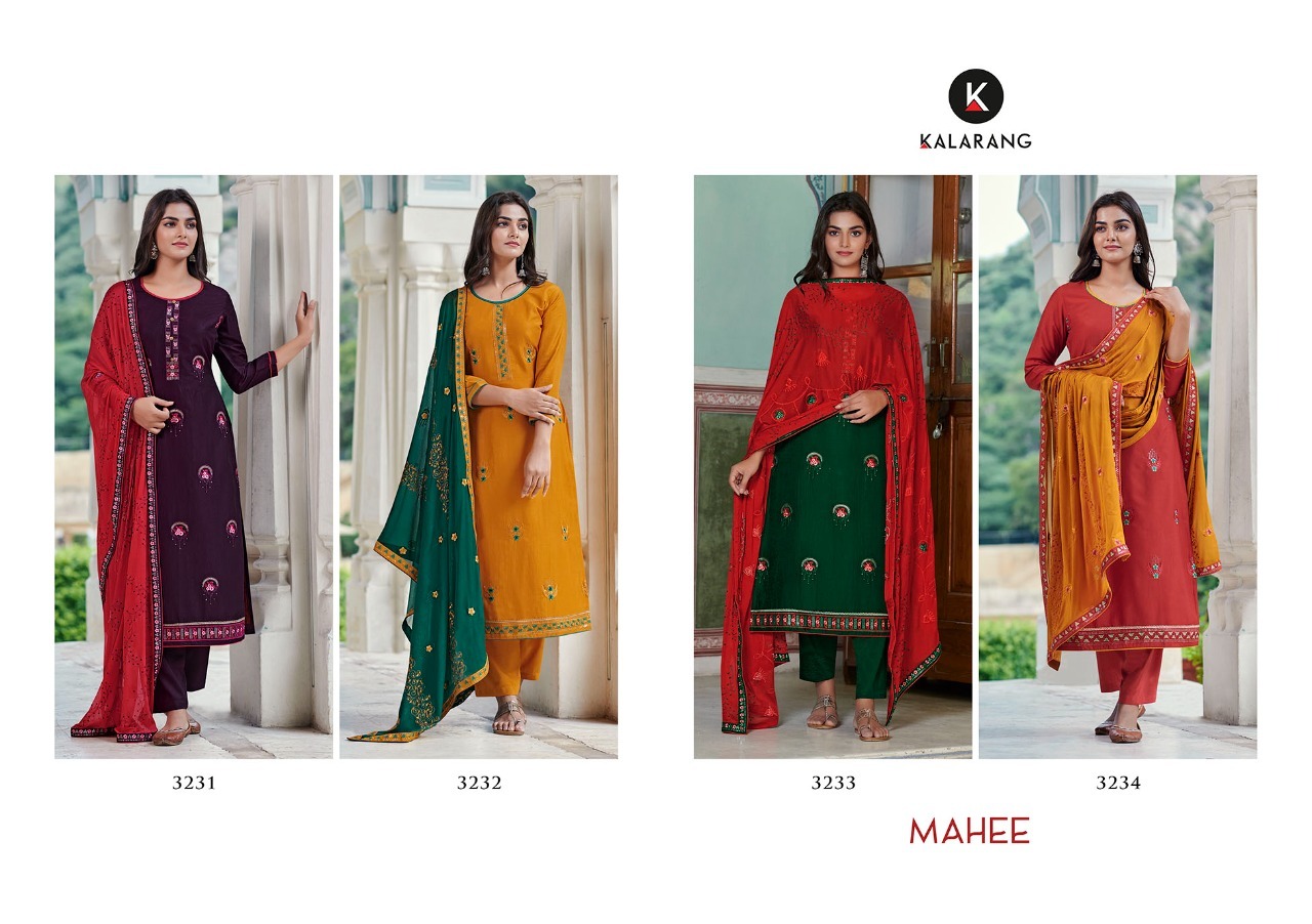 kalarang mahee silk astonish look salwar suit catalog