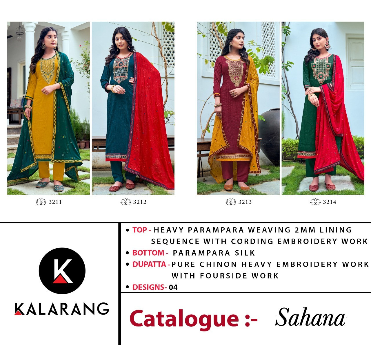 kalarang sahana silk astonish look salwar suit catalog