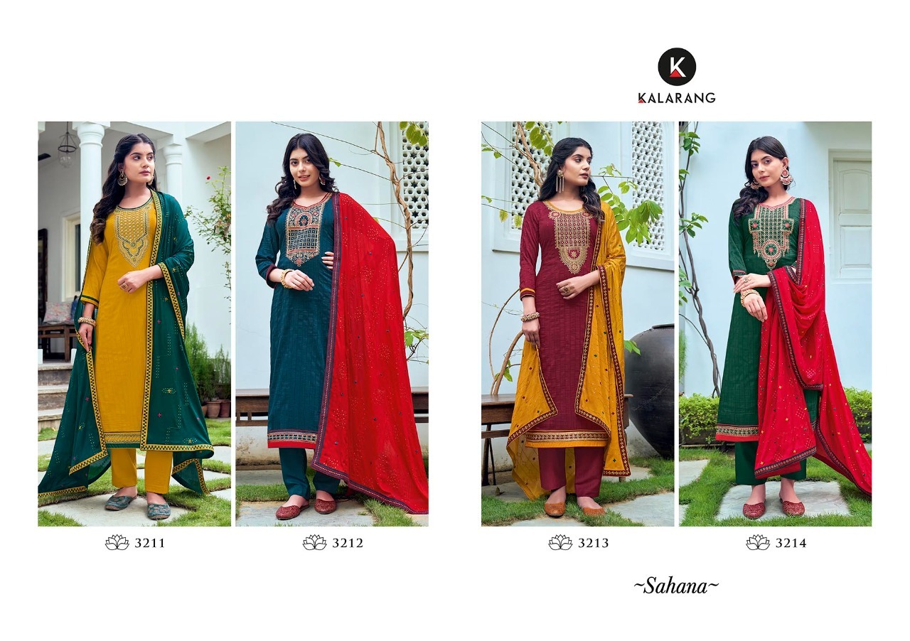 kalarang sahana silk astonish look salwar suit catalog