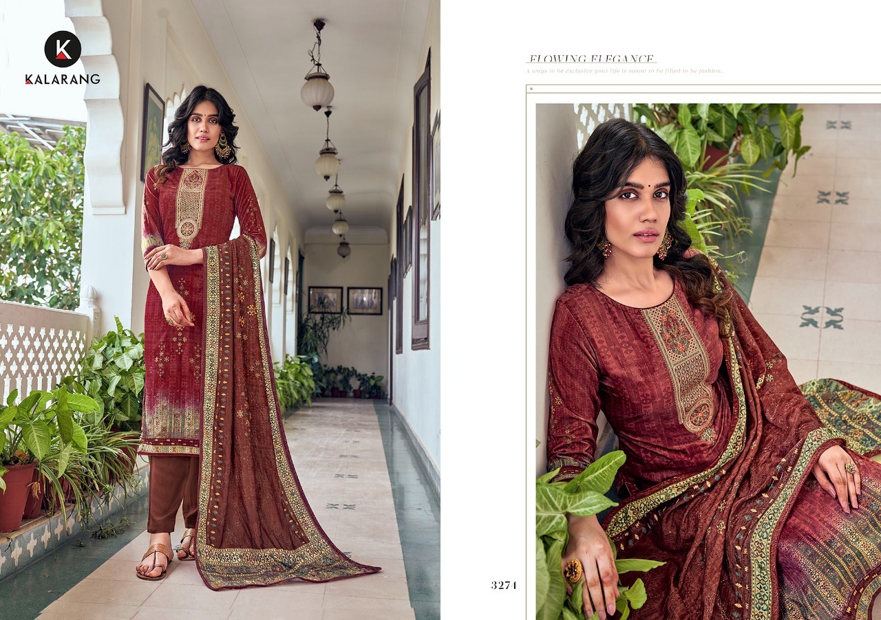 kalarang samirah velvet elegant look salwar suit catalog