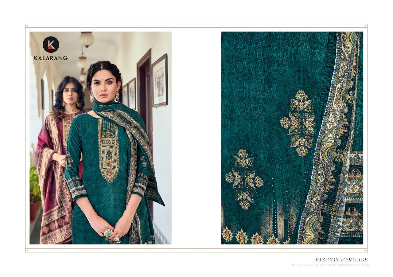 kalarang samirah velvet elegant look salwar suit catalog