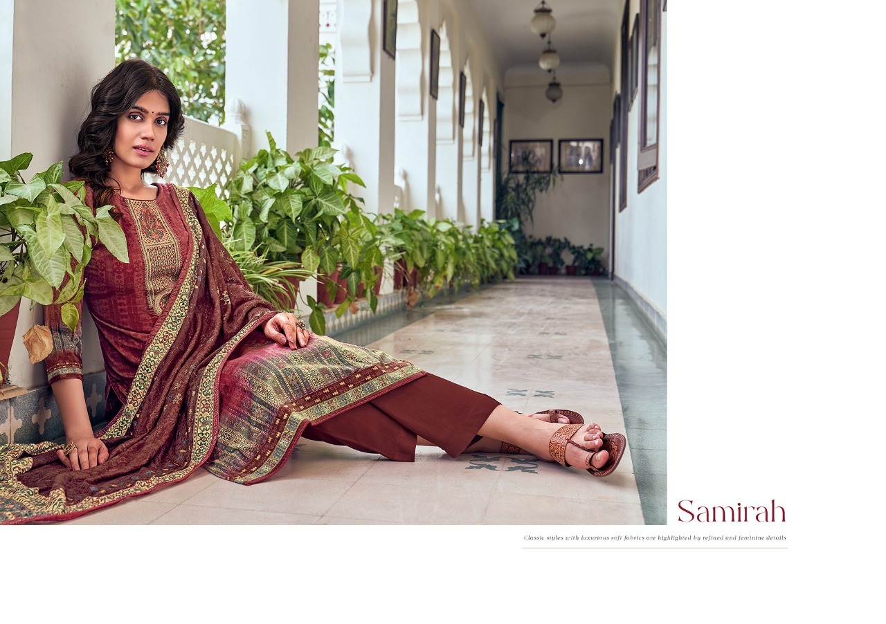 kalarang samirah velvet elegant look salwar suit catalog