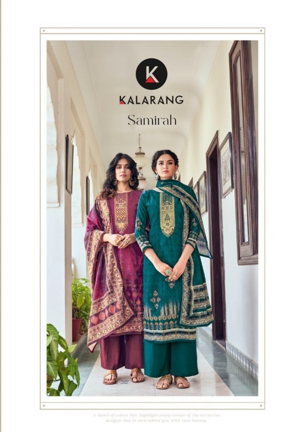 kalarang samirah velvet elegant look salwar suit catalog