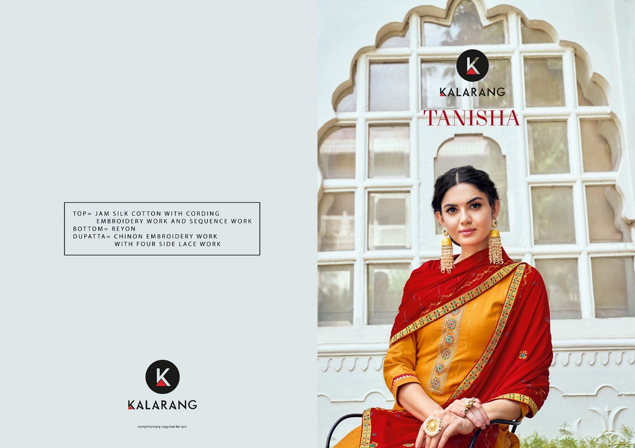 kalarang tanisha jam silk elegant look salwar suit catalog