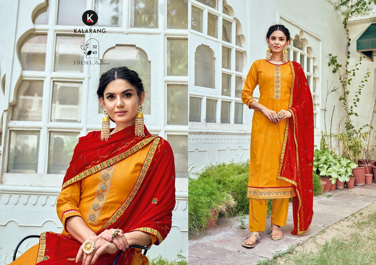 kalarang tanisha jam silk elegant look salwar suit catalog