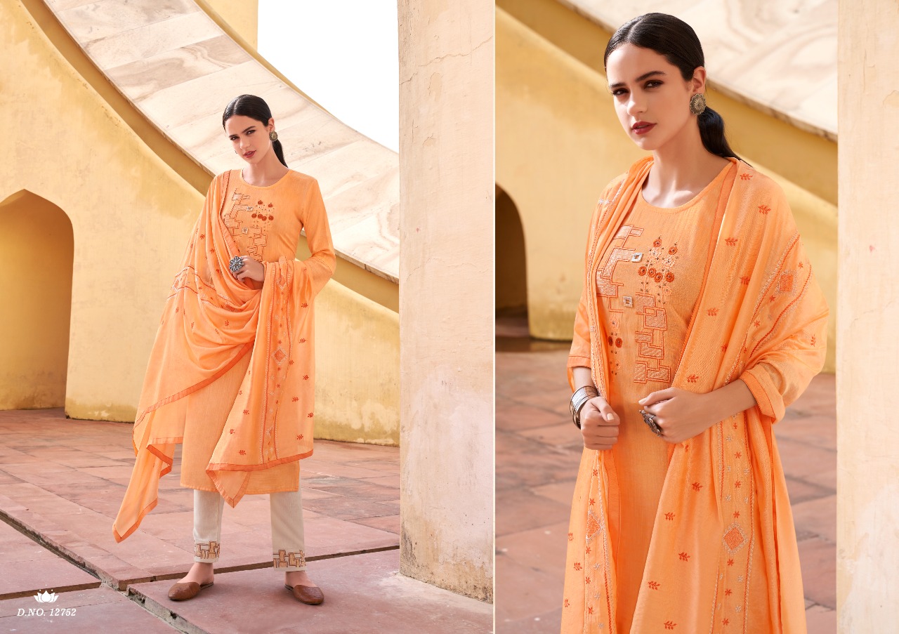 kalaroop by kajree aangan  graceful look kurti pant with dupatta catalog