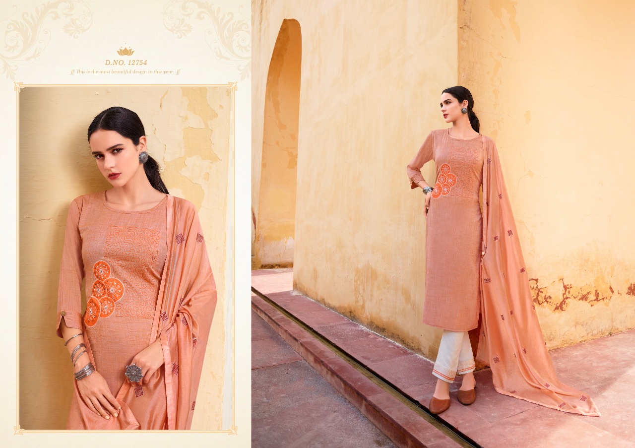 kalaroop by kajree aangan  graceful look kurti pant with dupatta catalog