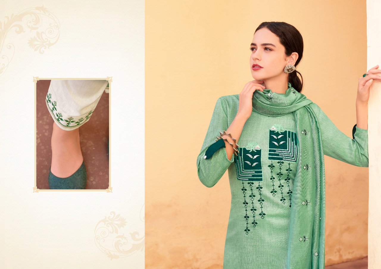 kalaroop by kajree aangan  graceful look kurti pant with dupatta catalog