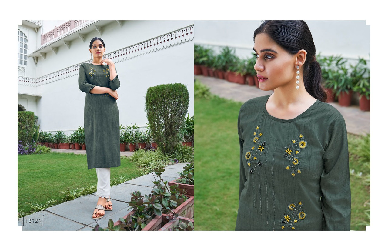 Kalaroop by Kajree broccoli 2 rayon decent look kurti  catalog