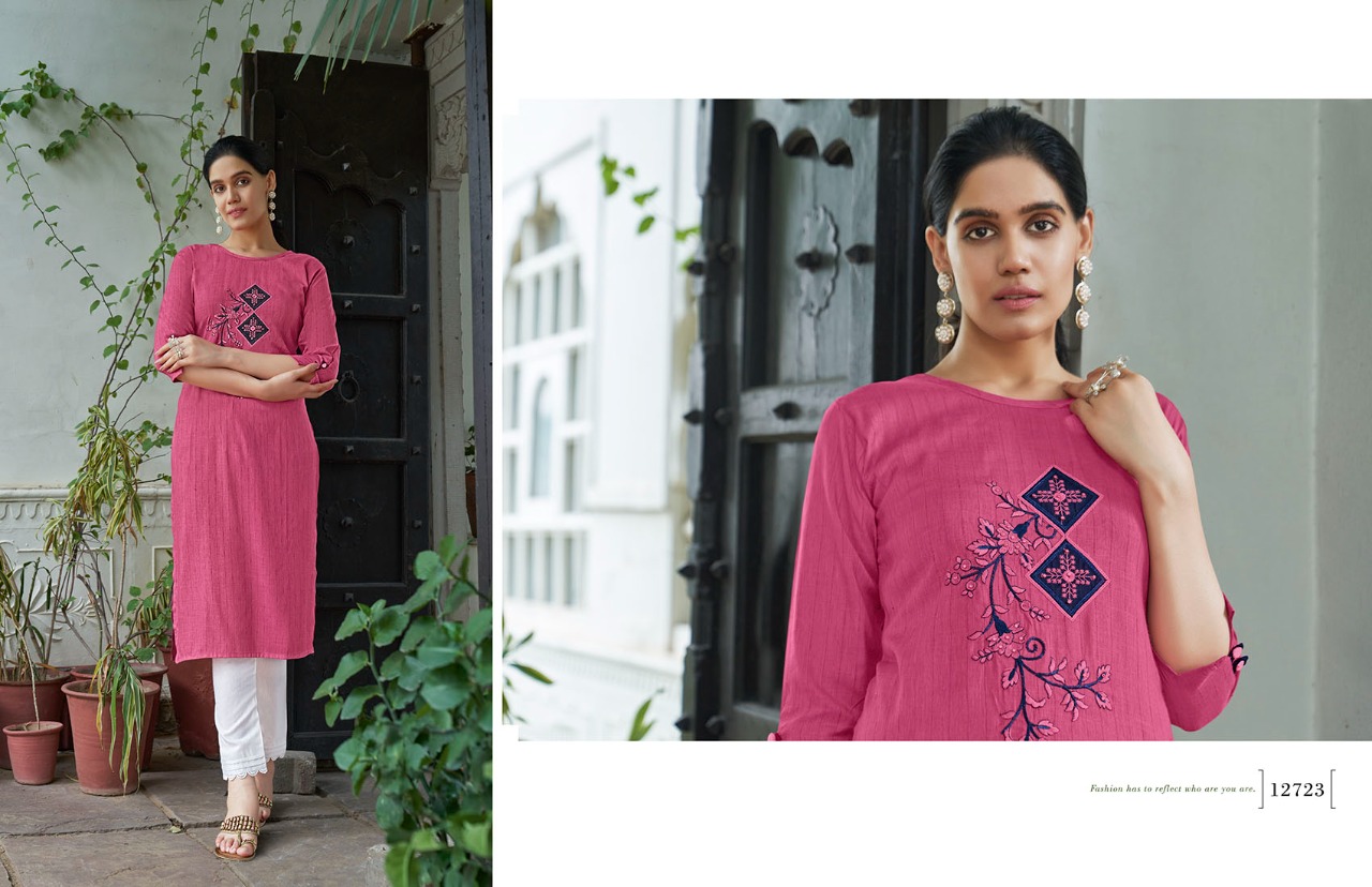 Kalaroop by Kajree broccoli 2 rayon decent look kurti  catalog