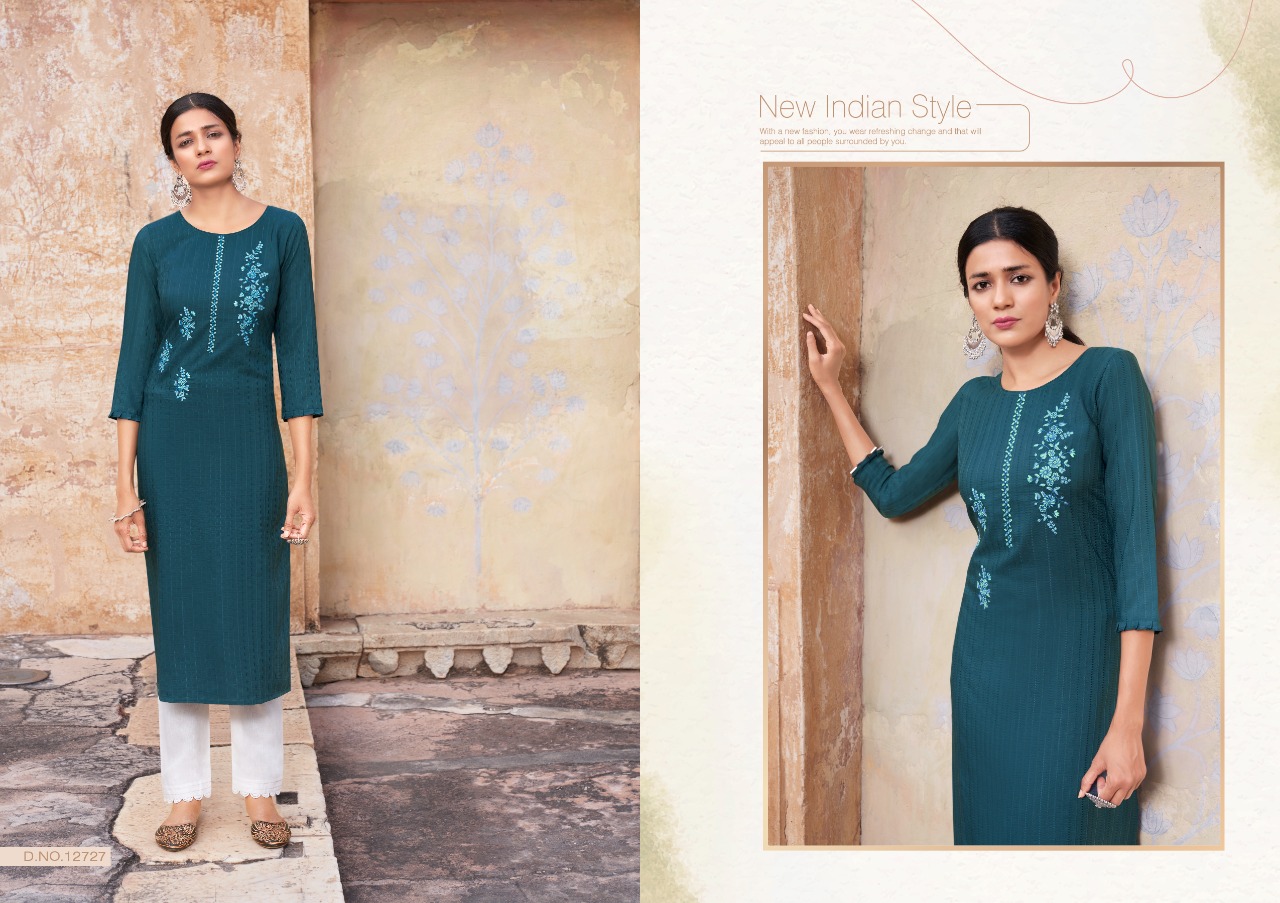 kalaroop by kajree Fancy pili 4 Lining decent look kurti catalog