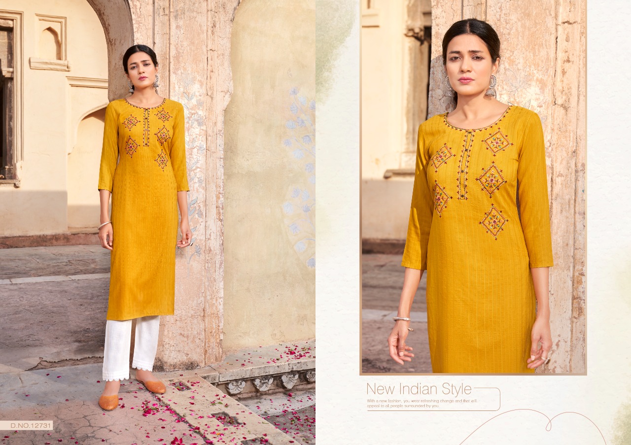 kalaroop by kajree Fancy pili 4 Lining decent look kurti catalog