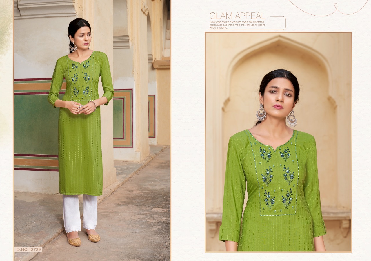 kalaroop by kajree Fancy pili 4 Lining decent look kurti catalog