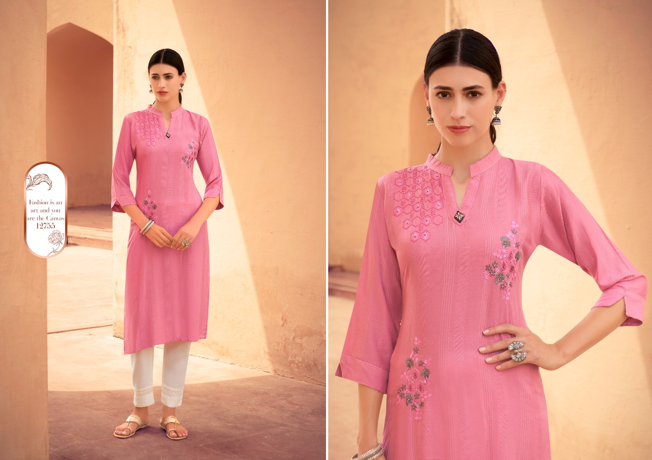 Kalaroop by Kajree kashvi Fancy Weaving catchy look kurti  catalog