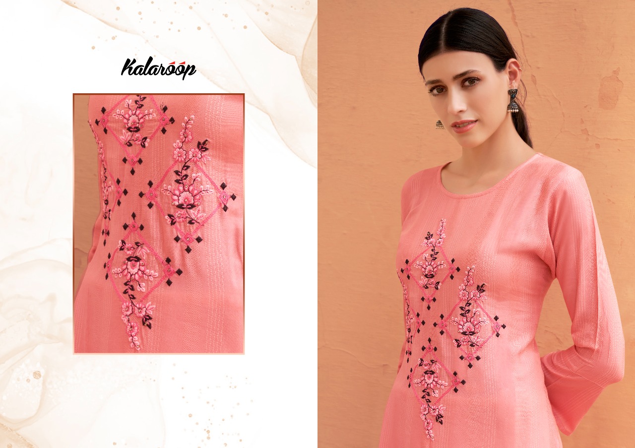 Kalaroop by Kajree kashvi Fancy Weaving catchy look kurti  catalog