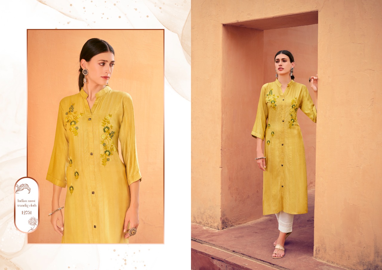 Kalaroop by Kajree kashvi Fancy Weaving catchy look kurti  catalog