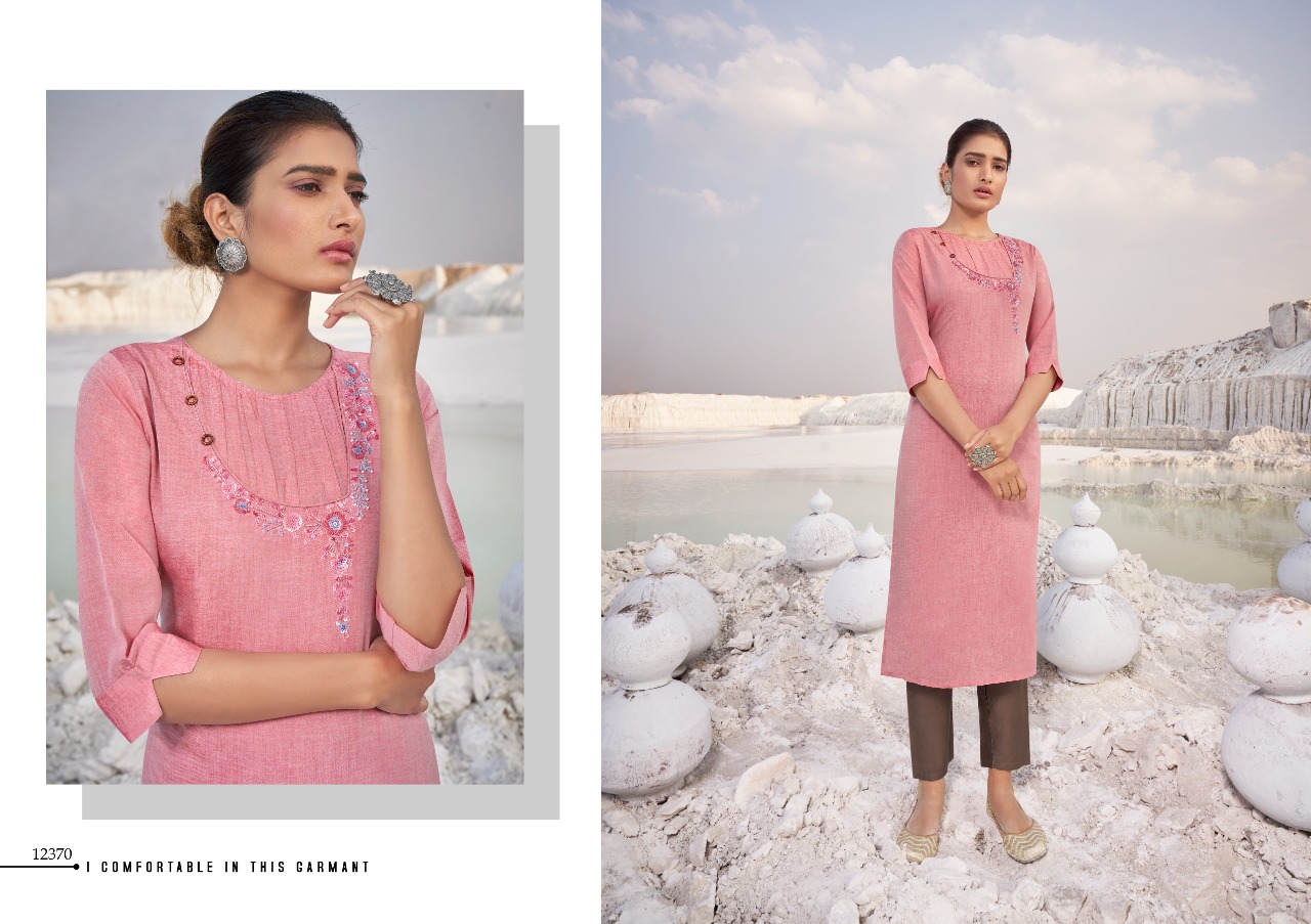 kalaroop by kajree Vision silk decent look kurti catalog