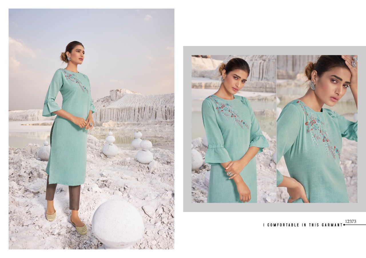 kalaroop by kajree Vision silk decent look kurti catalog