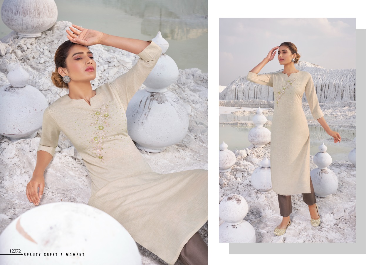 kalaroop by kajree Vision silk decent look kurti catalog