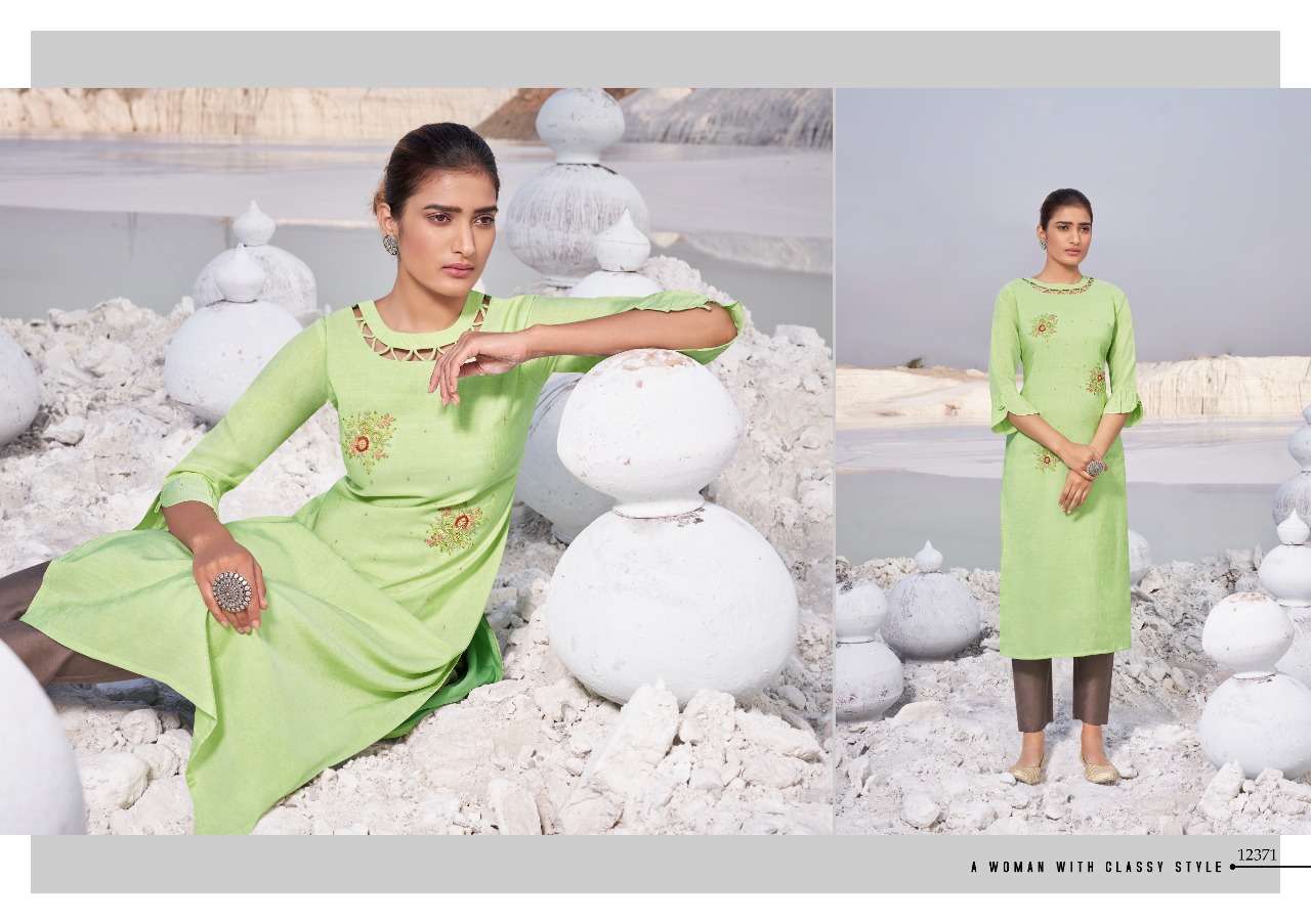 kalaroop by kajree Vision silk decent look kurti catalog