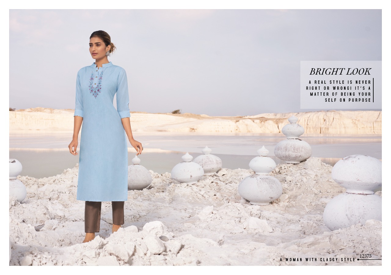 kalaroop by kajree Vision silk decent look kurti catalog