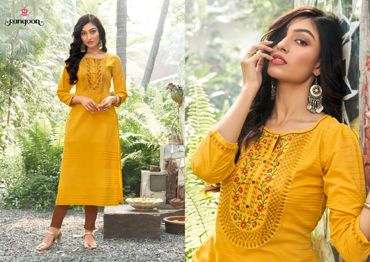 kessi rangoon classic linen cotton decent colour and pattern kurti catalog