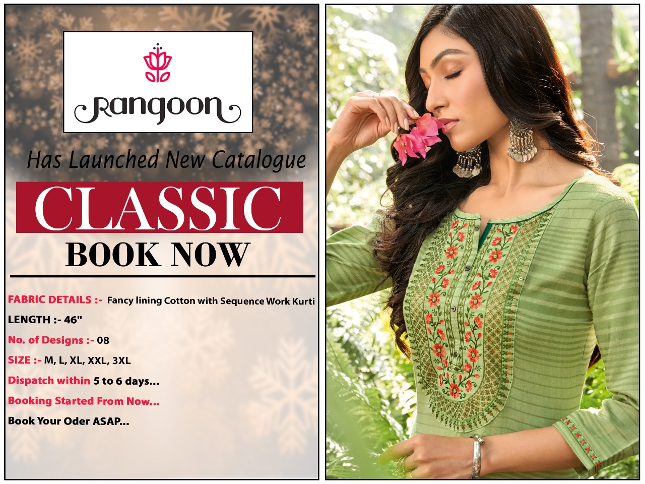 kessi rangoon classic linen cotton decent colour and pattern kurti catalog