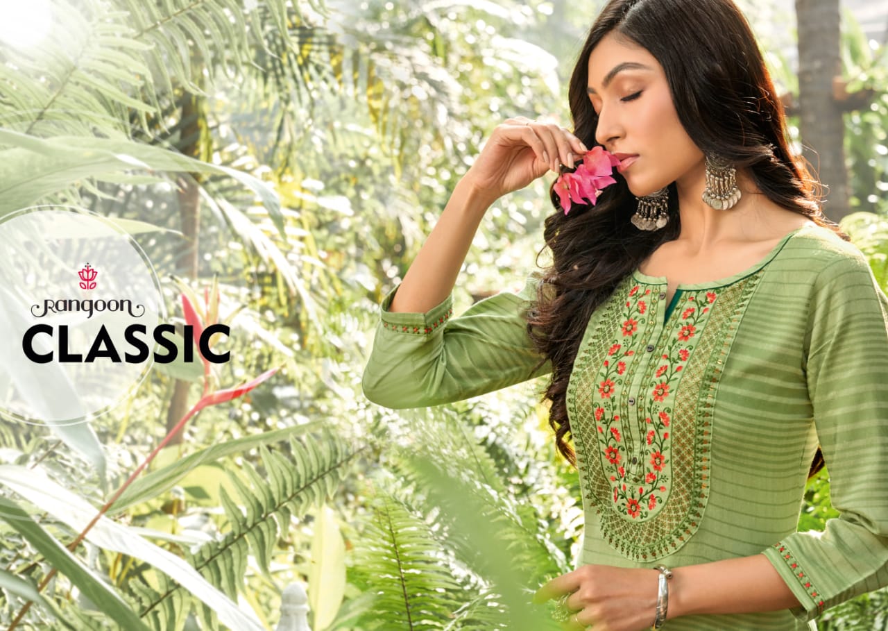 kessi rangoon classic linen cotton decent colour and pattern kurti catalog