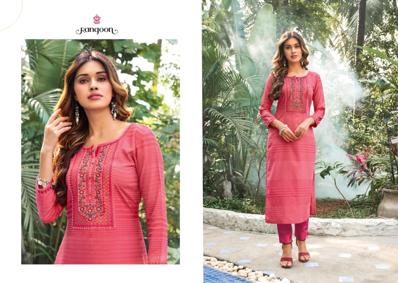 kessi rangoon classic linen cotton decent colour and pattern kurti catalog