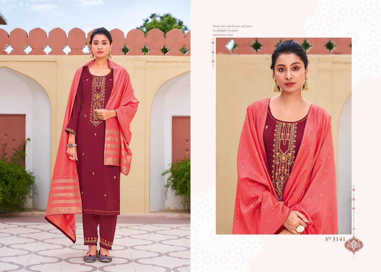 kessi rangoon glory silk decent look top bottom with dupatta catalog