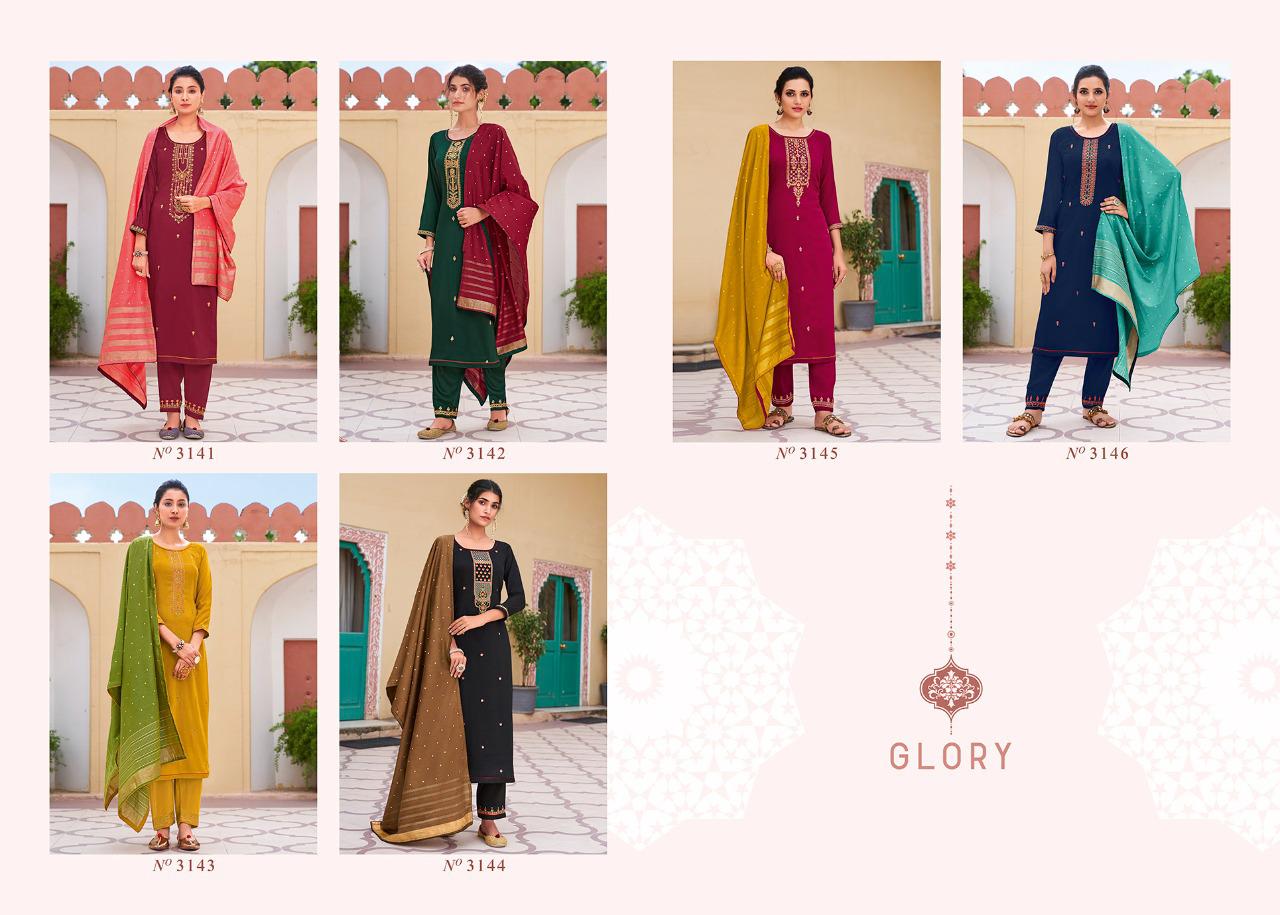 kessi rangoon glory silk decent look top bottom with dupatta catalog