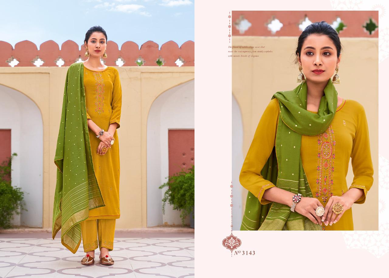 kessi rangoon glory silk decent look top bottom with dupatta catalog