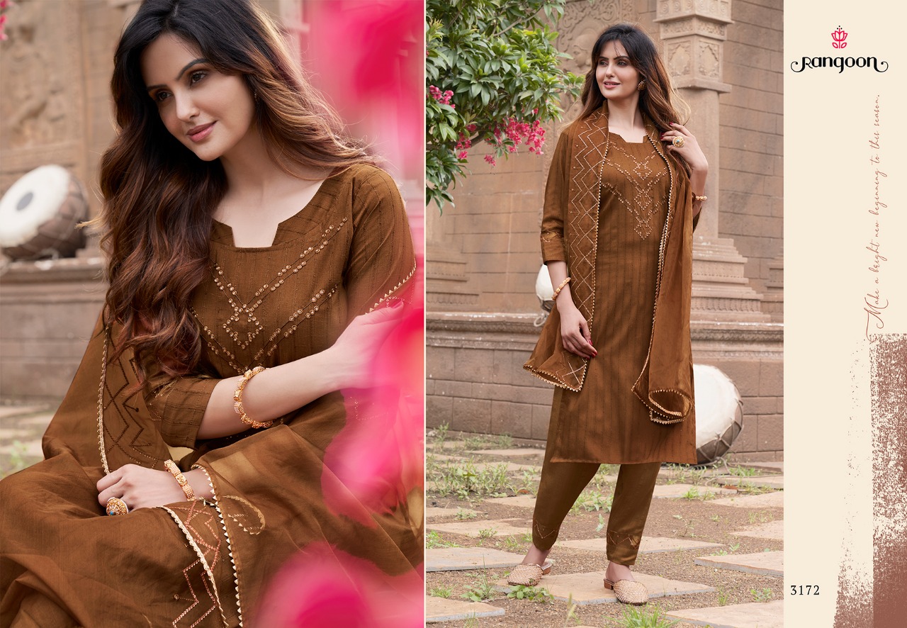 Kessi rangoon safron fancy silk catchy look kurti bottom with dupatta catalog