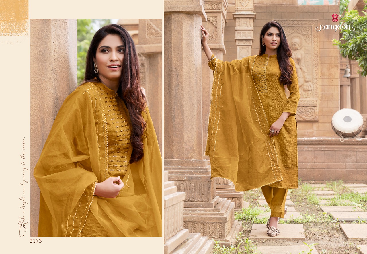 Kessi rangoon safron fancy silk catchy look kurti bottom with dupatta catalog