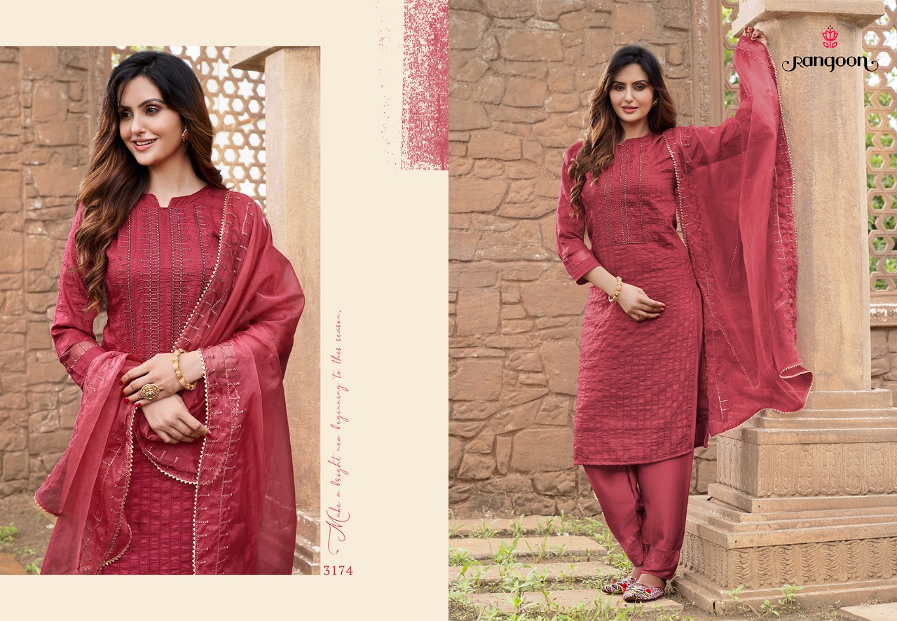 Kessi rangoon safron fancy silk catchy look kurti bottom with dupatta catalog