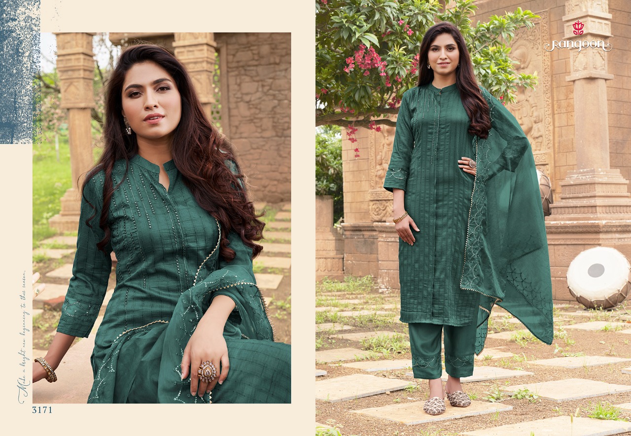 Kessi rangoon safron fancy silk catchy look kurti bottom with dupatta catalog