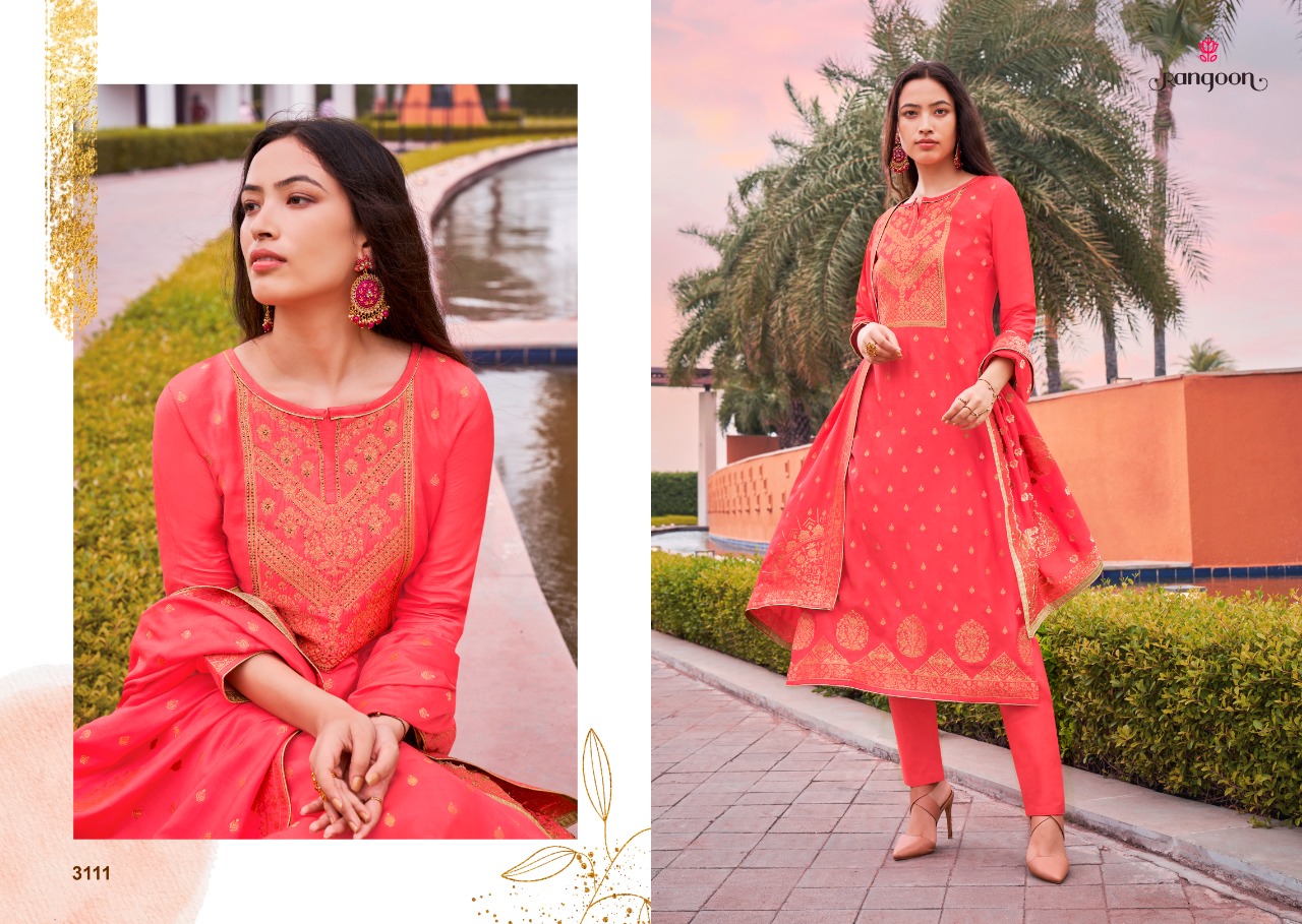 kessi rangoon sakhi saheli jacqard astonishing top bottom with dupatta catalog