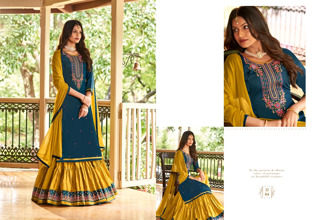 kessi rangoon sangeet silk astonishing top Bottom with dupatta catalog