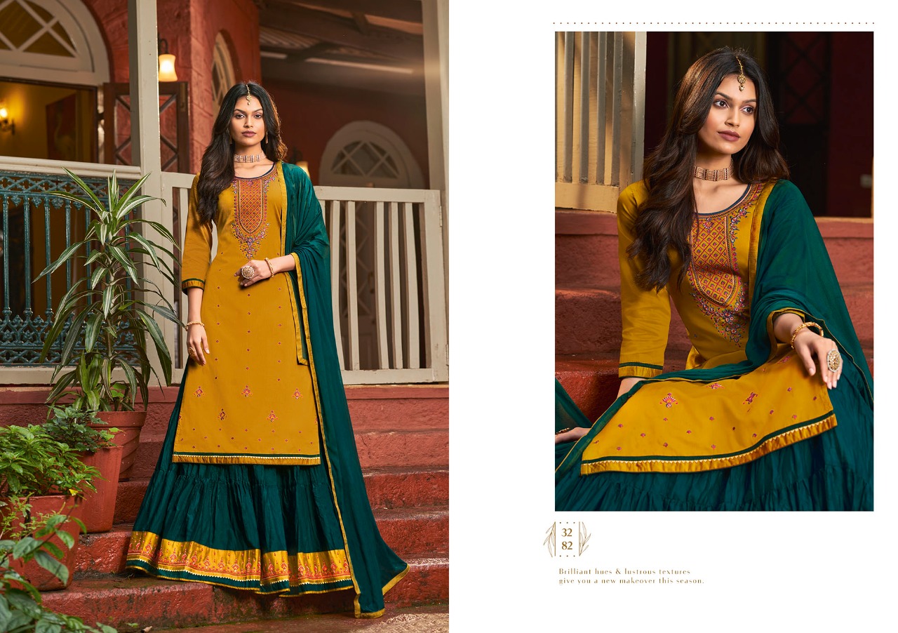 kessi rangoon sangeet silk astonishing top Bottom with dupatta catalog