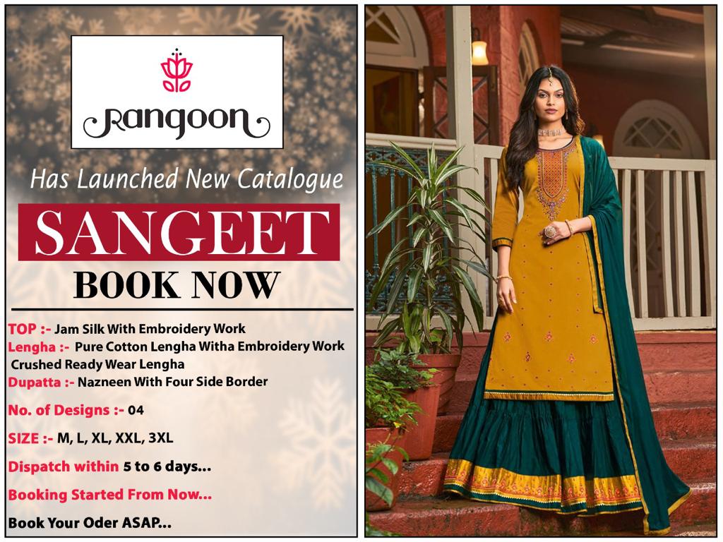 kessi rangoon sangeet silk astonishing top Bottom with dupatta catalog