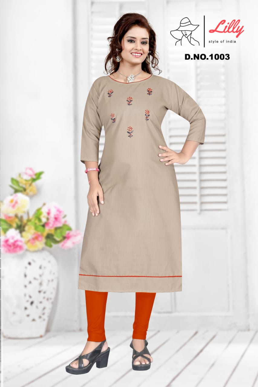 lilly style of india keerthi cotton astonishing kurti catalog