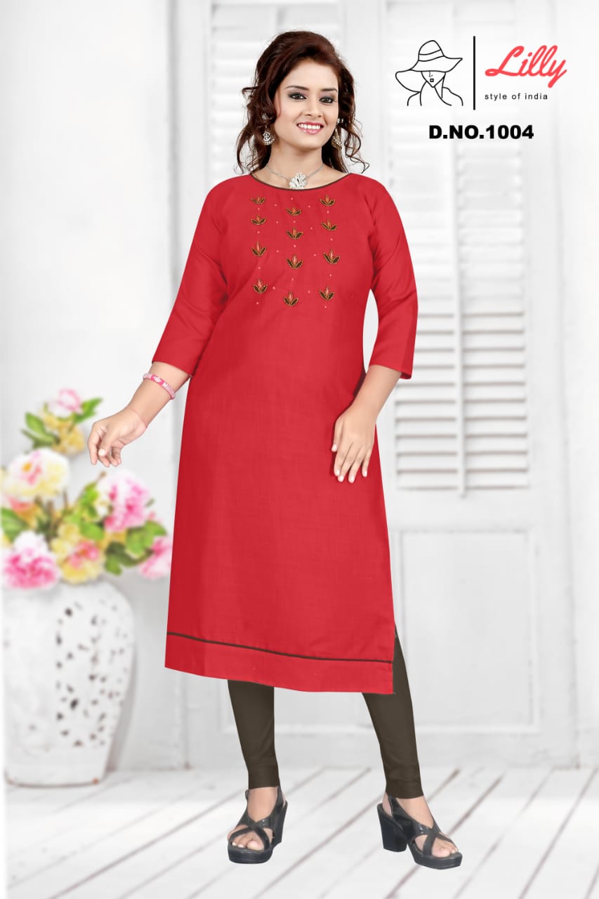 lilly style of india keerthi cotton astonishing kurti catalog