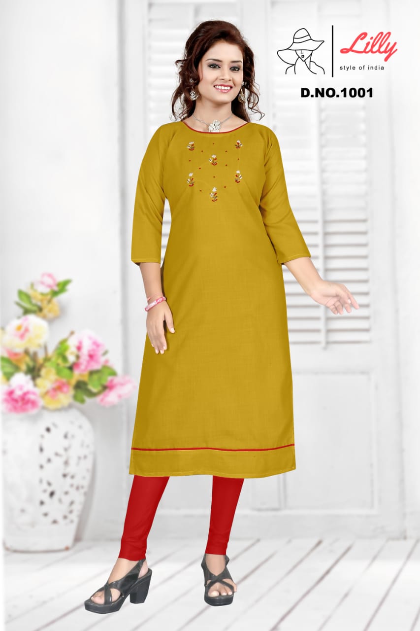 lilly style of india keerthi cotton astonishing kurti catalog