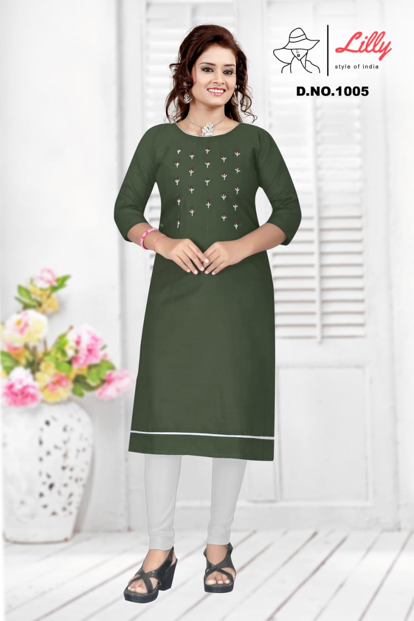 lilly style of india keerthi cotton astonishing kurti catalog