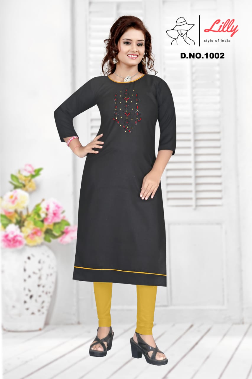 lilly style of india keerthi cotton astonishing kurti catalog