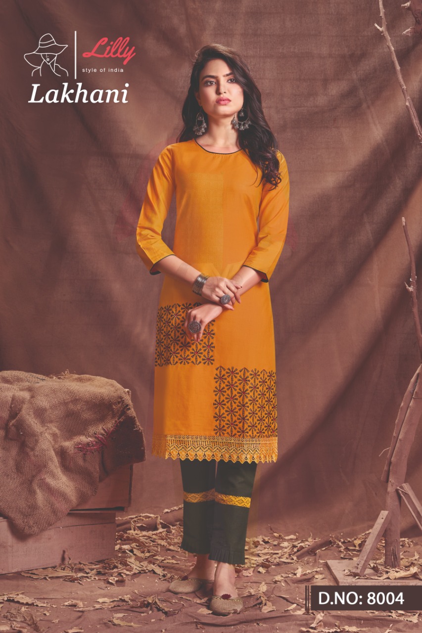 lilly style of india lakhani viscose astonishing look kurti with pant catalog